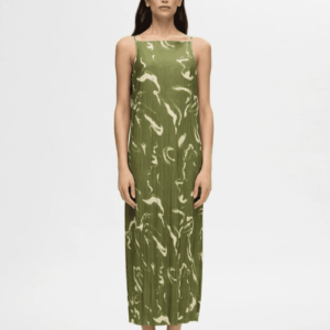 Olive green long dress